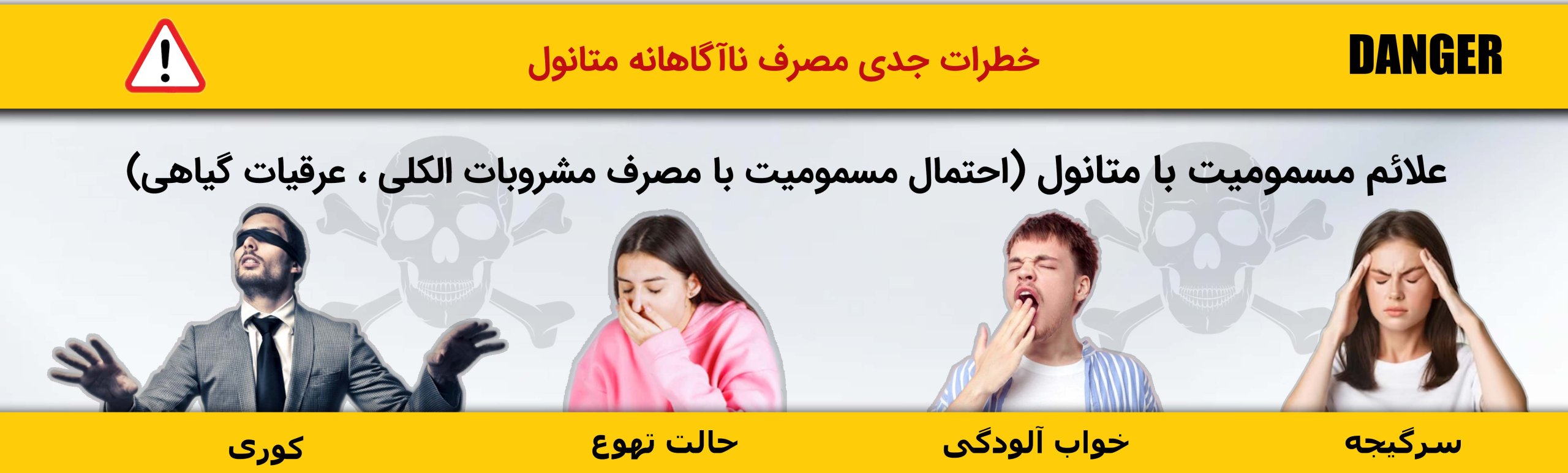علائم مصرف متانول عرقیات گیاهی حاوی متانول